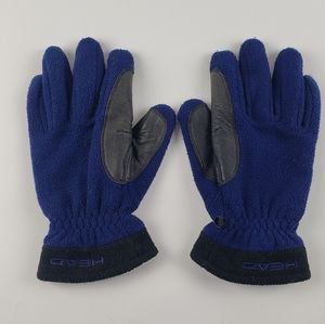 Head Polar Fleece gloves with Leather accents